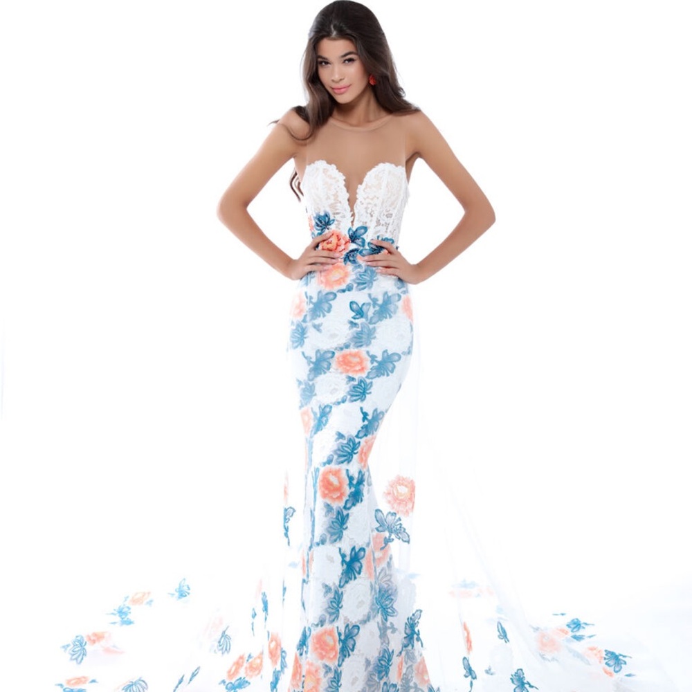 Tarik Ediz floral gown